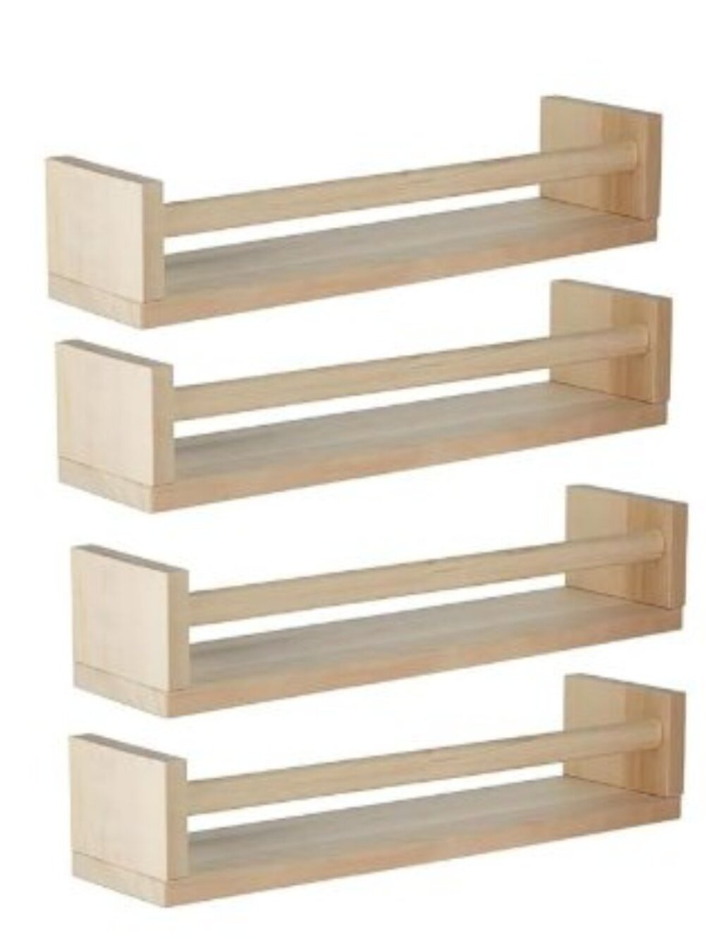Lot of 4 IKEA BEKVAM Birch Wood Spice Racks Floating Nursery Book Shelf Storage